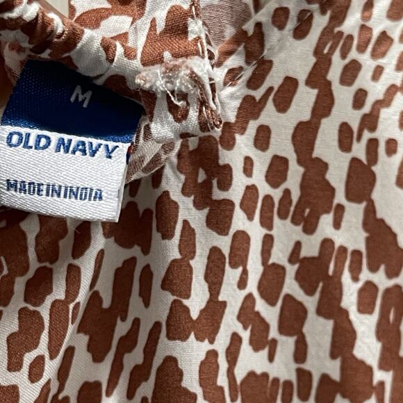 Old Navy Animal Print Tie-Back Slip Maxi Dress Brown Vacation Beach Medium - Picture 4 of 8
